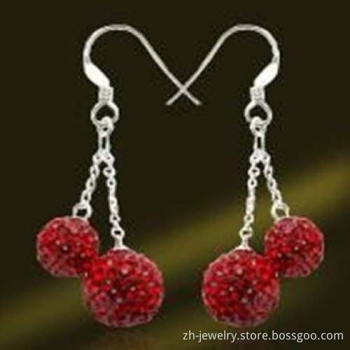Rhinestone Stud Earrings, Made of Alloy
